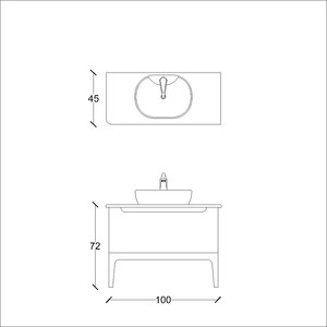  Yusa Banyo Alt Dolap 100 Cm Mavi