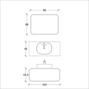  Dendro Banyo Dolabı Takımı 2 li 100 Cm Meşe-Beyaz