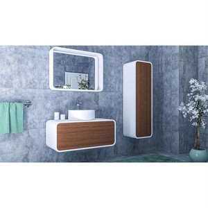  Dendro Banyo Dolabı Tkm. 2 li 100 Cm Ceviz-Beyaz