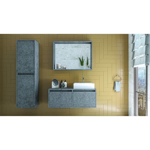  Stone Banyo Dolabı Takımı 3 lü 100 Cm Stone