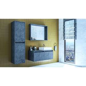  Stone Banyo Dolabı Takımı 3 lü 120 Cm Stone