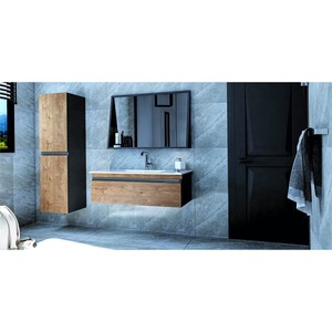  Akron Banyo Dolabı Tkm. 2 li 80 Cm K.Meşe Antrasit