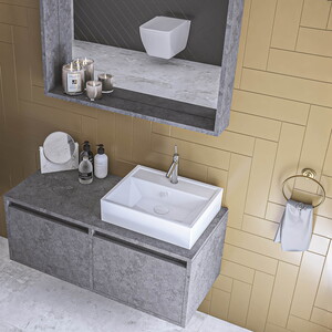  Stone Banyo Dolabı Takımı 2 li 100 Cm Stone