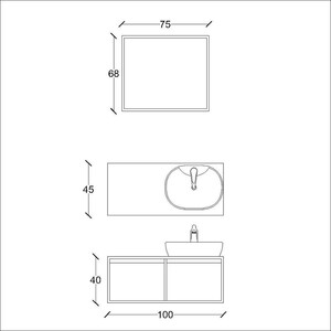  Stone Banyo Dolabı Takımı 2 li 100 Cm Stone