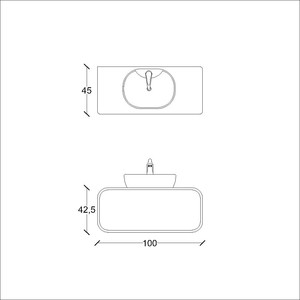  Dendro Banyo Alt Dolap 100 Cm Meşe-Beyaz