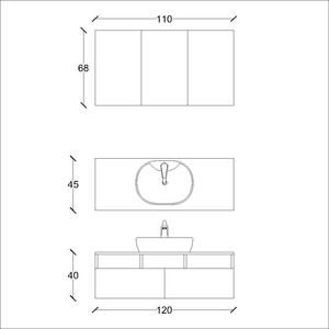  Still Banyo Dolabı Tkm. 2 li 120 Cm Beyaz Ahşp-Gri