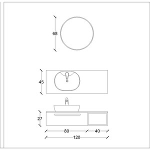  Form Banyo Dolabı Takımı 2 li 120 Cm Gri