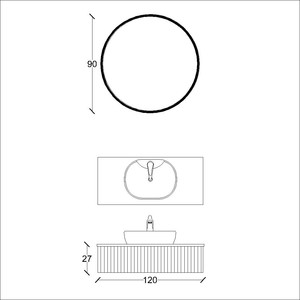  Neus Banyo Dolabı Takımı 2 li 120 Cm Beyaz