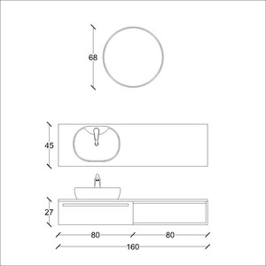  Form Banyo Dolabı Takımı 2 li 160 Cm Gri