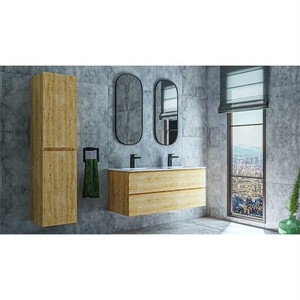  Alba Soft Banyo Dolabı Takımı 2 li 120 Cm S. Meşe Çift Lavabo