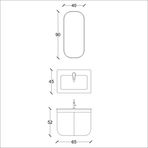  Gio Banyo Dolabı Takımı 2 li 65 Cm Koyu Bej