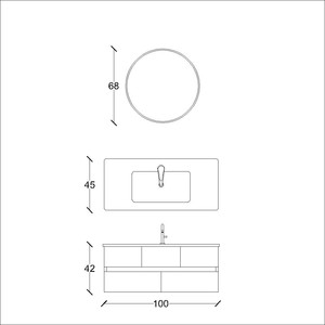  Retta Banyo Dolabı Takımı 2 li 100 Cm S.Meşe