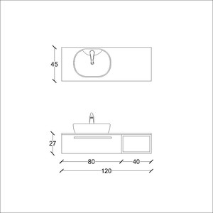  Form Banyo Alt Dolap 120 Cm Su Yeşili