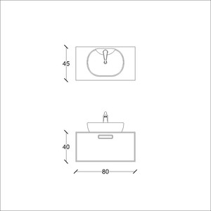  İnca Banyo Alt Dolap 80 Cm S.Meşe-Beyaz