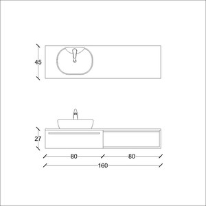  Form Banyo Alt Dolap 160 Cm Gri