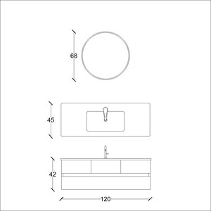  Retta Banyo Dolabı Takımı 2 li 120 Cm B.Ahşap