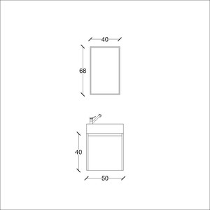  Tiny Banyo Dolabı Takımı 2 li 50 Cm Safir Meşe