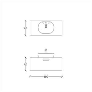  İnca Banyo Alt Dolap 100 Cm Beyaz Ahşap-Gri