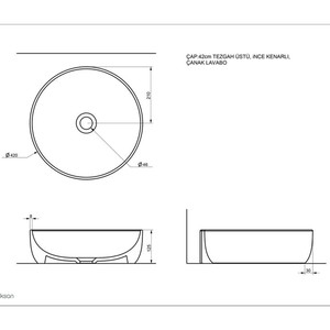  Seramiksan Sole Batarya Delikli Lavabo Beyaz 42 Cm