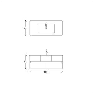  Retta Banyo Alt Dolap 100 Cm Antrasit