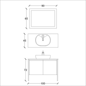  Ege Banyo Dolabı Takımı 2 li 100 Cm Yeşil