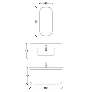  Gio Banyo Dolabı Takımı 2 li 100 Cm Antrasit