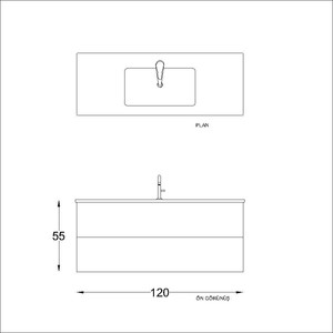  Alba Soft Banyo Alt Dolap 120 Cm Su Yeşili