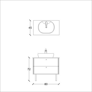  Monna Clas Banyo Alt Dolap 80 Cm Yeşil