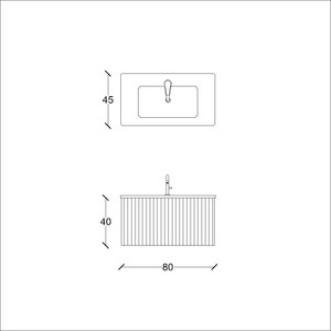  Veta Banyo Alt Dolap 80 Cm Ceviz Kaplama