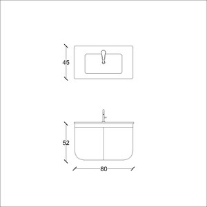  Gio Banyo Alt Dolap 80 Cm Koyu Bej