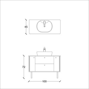  Monna Clas Banyo Alt Dolap 100 Cm Yeşil