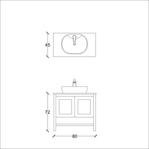  Riga Clas Banyo Alt Dolap 80 Cm Koyu Bej