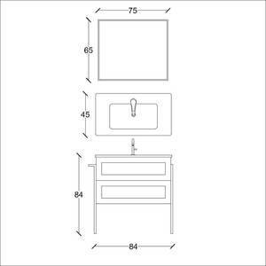  Icon Aynalı Banyo Dolabı Seti Beyaz