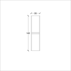  Ege Banyo Boy Dolap 35 Cm Antrasit